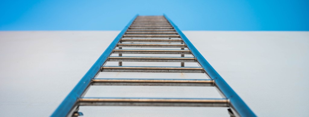 Ladder climbing to the sky